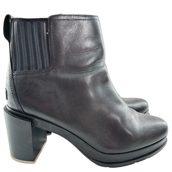 Sorel Margo Chelsea ankle booties size 10.5 41.5 black leather chunky boots - Picture 15 of 15